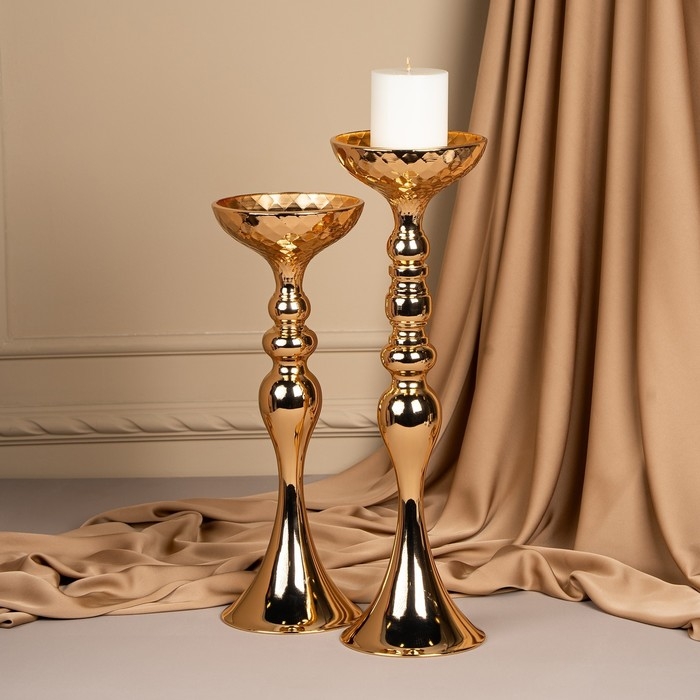 Подсвечник металл на 1 свечу «Ричард» цвет золото 12.5 х 12.5 х 44 см Подсвечник металл на 1 свечу «Ричард» цвет золото 12.5 х 12.5 х 44 см