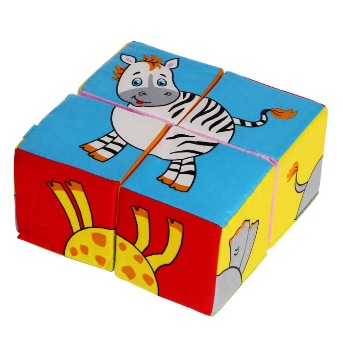 Набор развивающих мягких кубиков «Собери картинку. Животные 2» Набор развивающих мягких кубиков «Собери картинку. Животные 2»