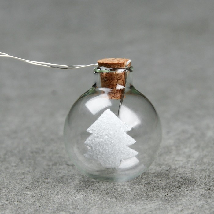 Гирлянда «Нить» 1.6 м с насадками «Шарики с ёлочкой», IP20, серебристая нить, 15 LED, батарейки ААх2 (нет в комплекте), свечение белое Гирлянда «Нить» 1.6 м с насадками «Шарики с ёлочкой», IP20, серебристая нить, 15 LED, батарейки ААх2 (нет в комплекте), свечение белое