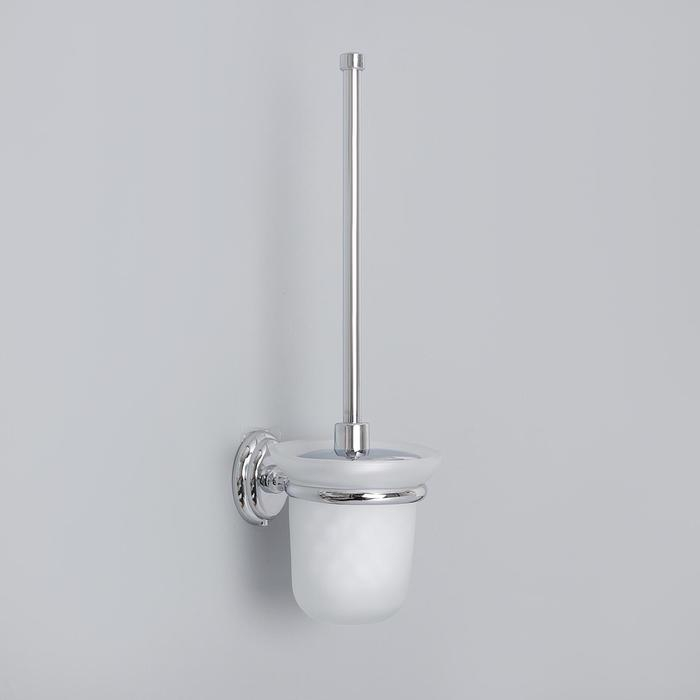 Ёрш для унитаза настенный с крышкой Accoona, 11×14×36 см, стекло, цвет хром Ёрш для унитаза настенный с крышкой Accoona, 11×14×36 см, стекло, цвет хром