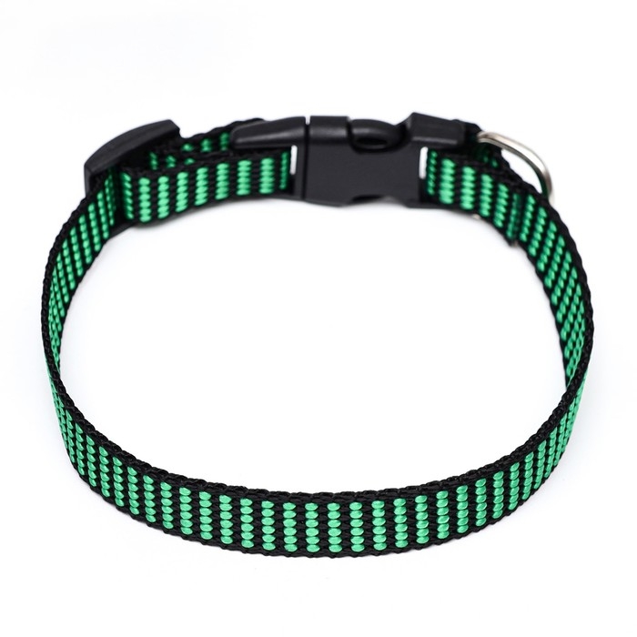 Ошейник рифленый, 40 х 1,5 см, чёрно-зелёный Ошейник рифленый, 40 х 1,5 см, чёрно-зелёный
