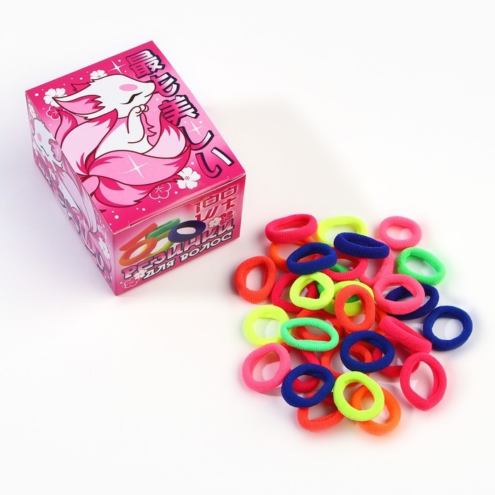 Резинки для волос «Махрушка», лис, 100 шт, 2 х 2 х 0.4 см Резинки для волос «Махрушка», лис, 100 шт, 2 х 2 х 0.4 см