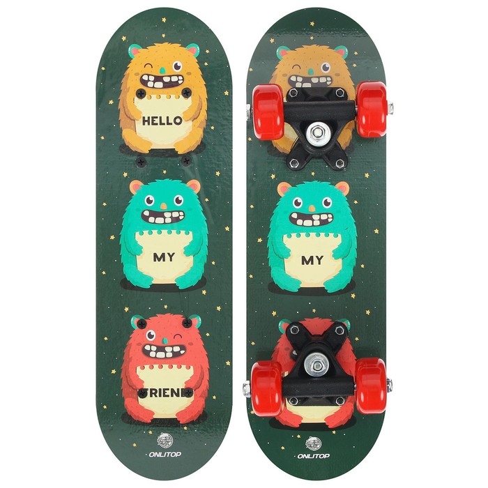 Скейтборд детский ONLITOP «Монстры», 44×14 см, колёса PVC 50 мм, пластиковая рама Скейтборд детский ONLITOP «Монстры», 44×14 см, колёса PVC 50 мм, пластиковая рама