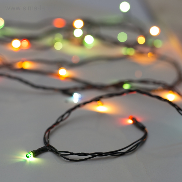 Гирлянда &laquo;Нить&raquo; 3 м, IP20, тёмная нить, 30 ламп, свечение мульти, 8 режимов, 220 В