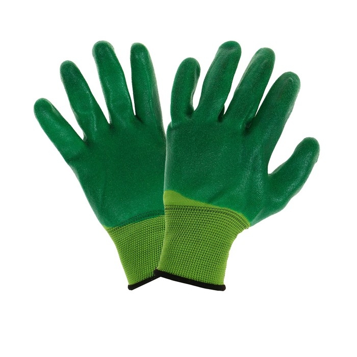 Перчатки садовые, нейлоновые, с двойным антивыскальзывающим нитриловым обливом, размер 10, цвет МИКС, Greengo Перчатки садовые, нейлоновые, с двойным антивыскальзывающим нитриловым обливом, размер 10, цвет МИКС, Greengo