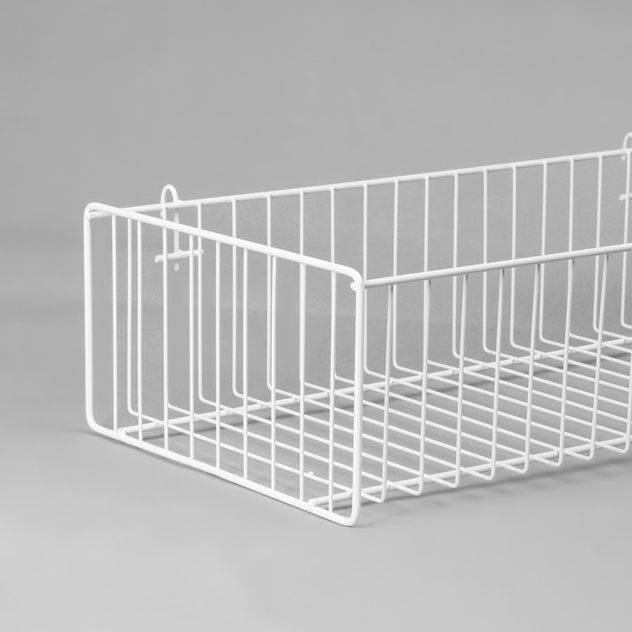 Корзина на сетку, большая, 61×30,5×16 см, цвет белый Корзина на сетку, большая, 61×30,5×16 см, цвет белый