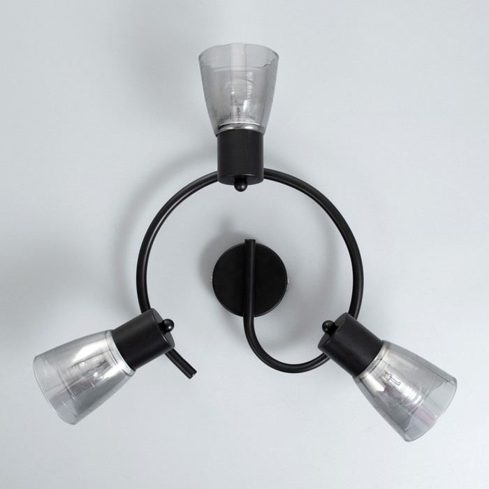 Люстра Люстра "Рондор" 3хЕ14 40Вт черный 43х43х17 см