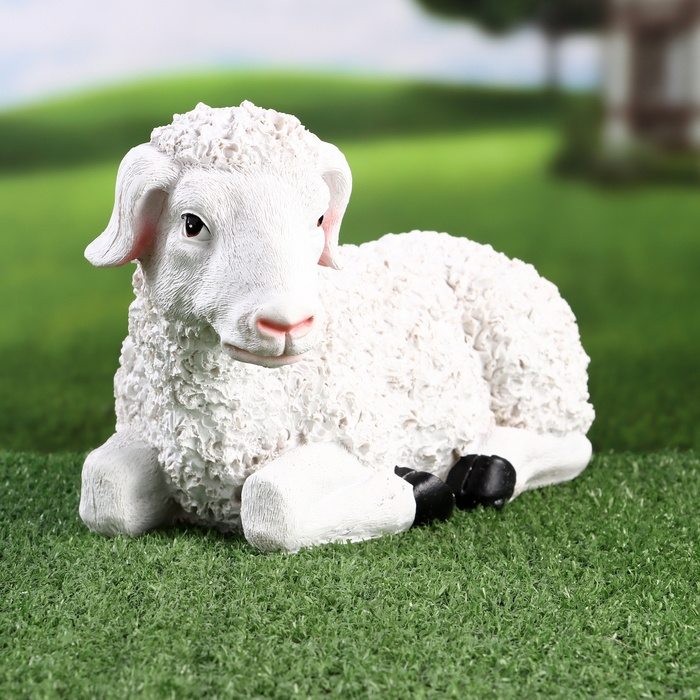 Садовая фигура  Садовая фигура "Ягненок лежит" 29х15х17см