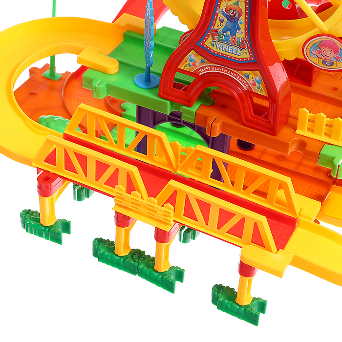 Железная дорога &laquo;Забавное путешествие&raquo;, 2 паровоза, работает от батареек