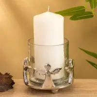 Подсвечник со стеклом &laquo;Ангелочки&raquo;, 11&times;11&times;11 см, алюминий