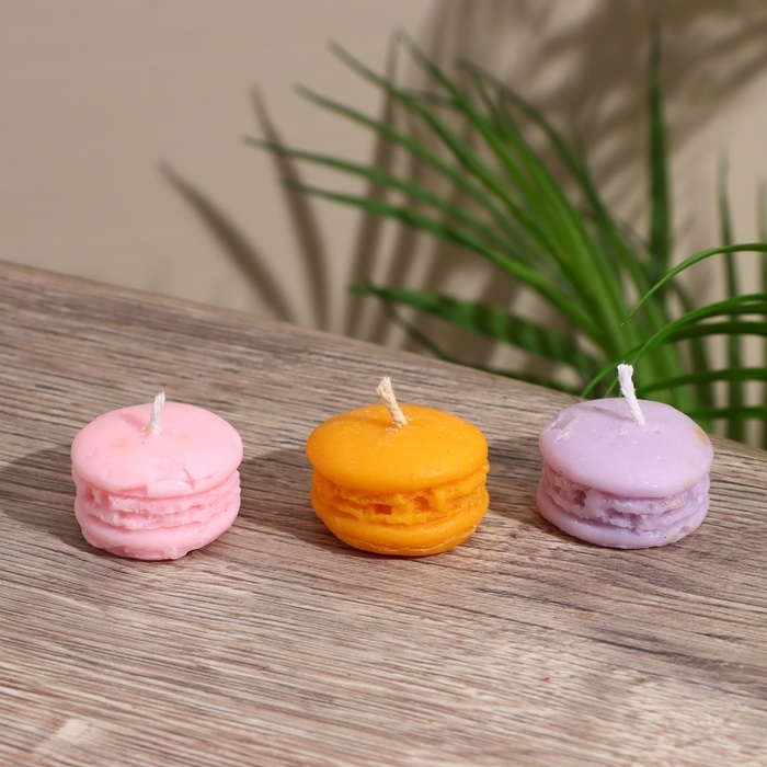 Свеча  Свеча "Макарун" 3,5х3,5х2 см, соевый воск МИКС