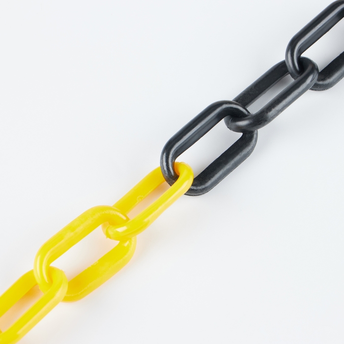 Цепь оградительная, черно-желтая, звено - 6мм, 30м Цепь оградительная, черно-желтая, звено - 6мм, 30м