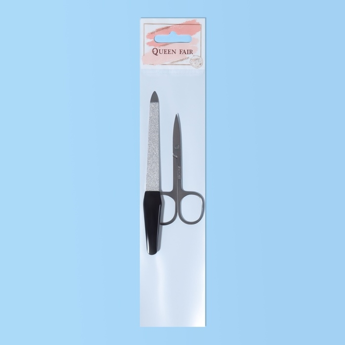 Набор маникюрный, 2 предмета, цвет чёрный/серебристый Набор маникюрный, 2 предмета, цвет чёрный/серебристый