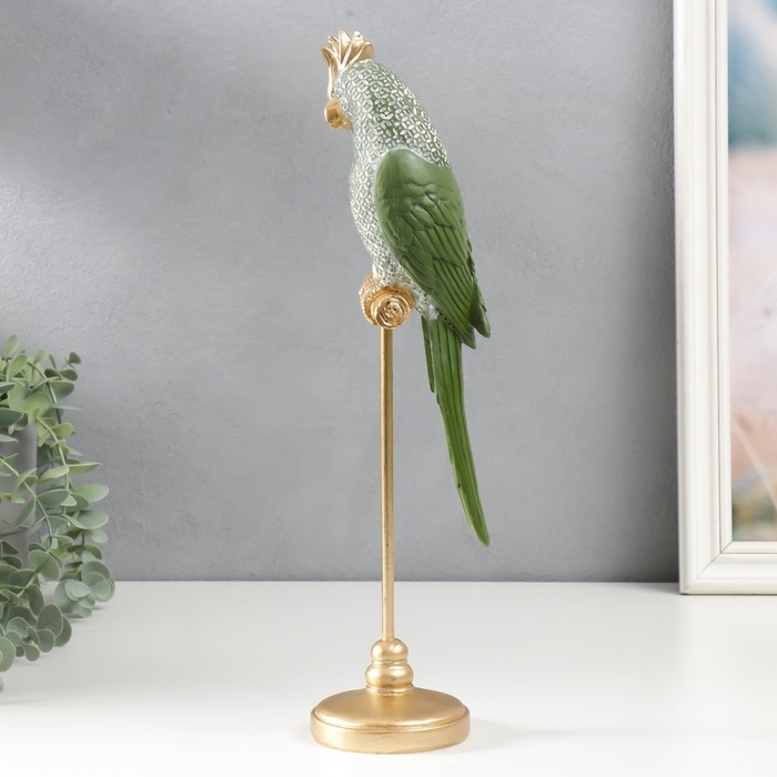 Сувенир полистоун Сувенир полистоун "Два зелёных попугая на жёрдочке" 26х10х12 см