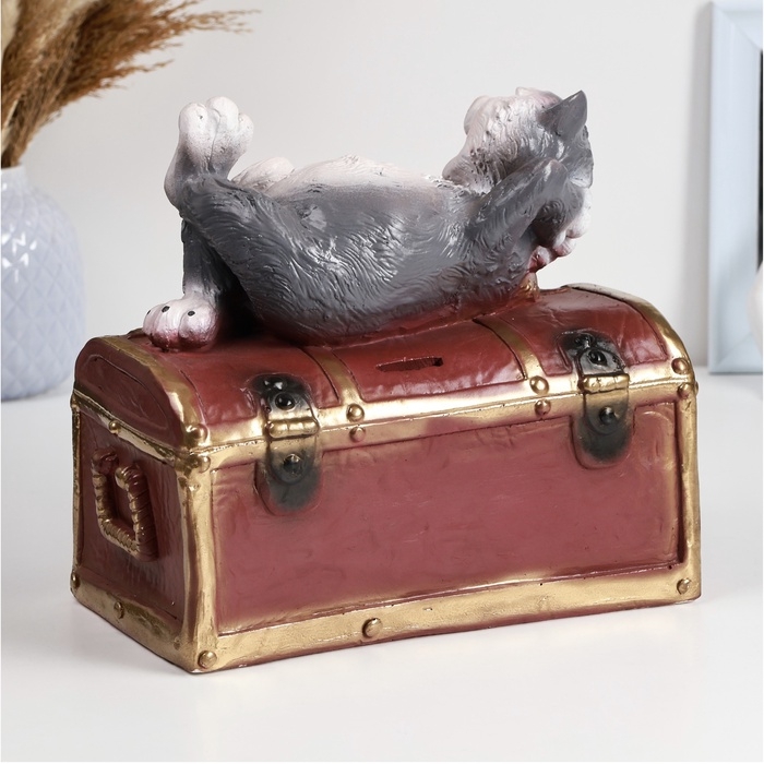 Копилка Копилка "Кот на сундуке" 23х13х22см, цветной