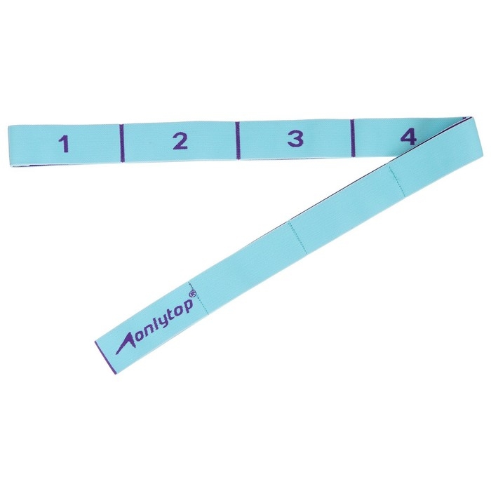 Эспандер-лента ONLYTOP, эластичная, с захватами, 90х4 см, цвет голубой