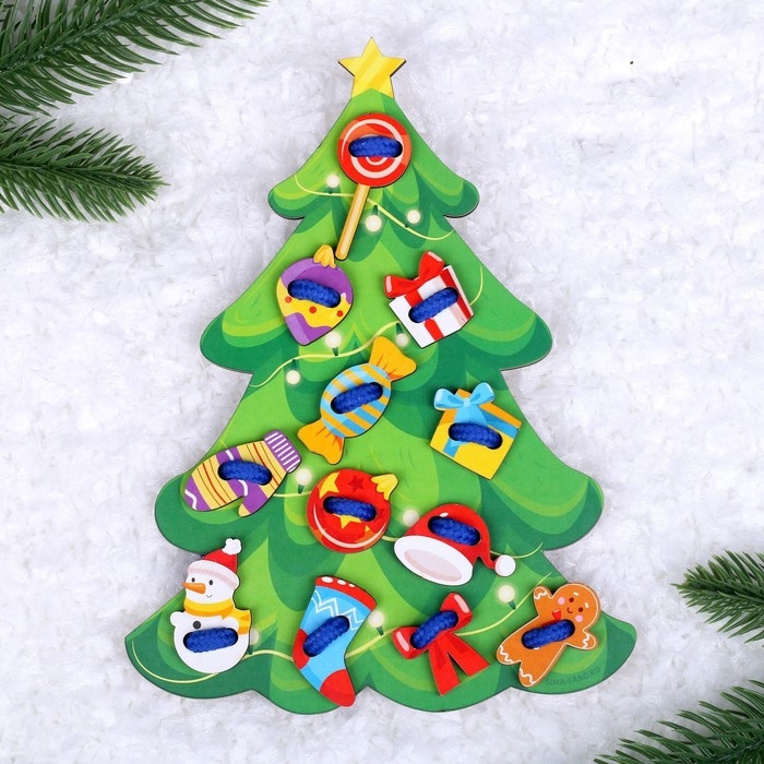 Новогодняя игрушка. Шнуровка «Новый год! Нарядная ёлочка» Новогодняя игрушка. Шнуровка «Новый год! Нарядная ёлочка»