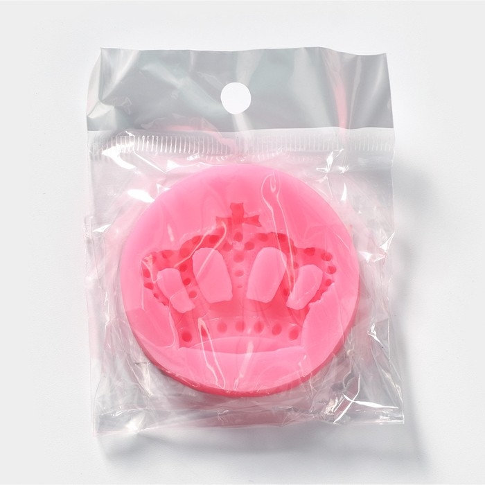 Молд «Корона», силикон, 5,5×5,5 см, цвет розовый