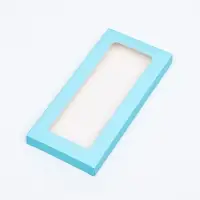 Подарочная коробка под плитку шоколада, с окном голубой, 17×8×1.4 см