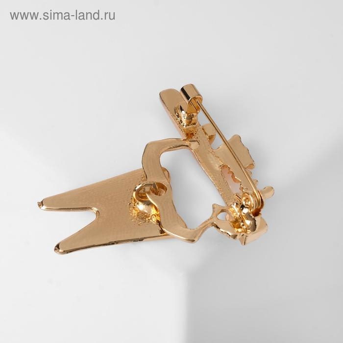 Брошь «Зуб» со щёткой, цвет красно-белый в золоте Брошь «Зуб» со щёткой, цвет красно-белый в золоте