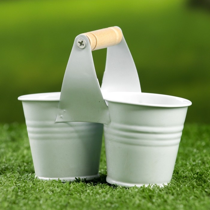 Кашпо двойное с ручкой 11*5*8,5см Кашпо двойное с ручкой 11*5*8,5см