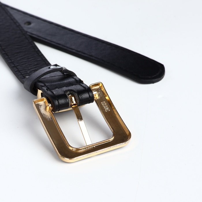 Ремень женский, ширина 2,3 см, пряжка металл, цвет чёрный Ремень женский, ширина 2,3 см, пряжка металл, цвет чёрный