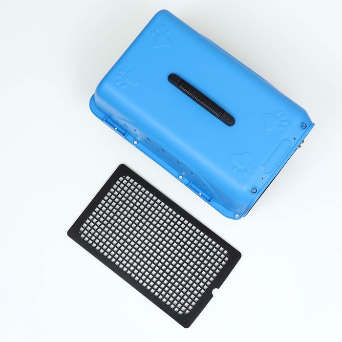 Переноска для животных пластиковая с металлической дверью 47 х 30 х 35 см, вес до 12 кг, голубая   9 Переноска для животных пластиковая с металлической дверью 47 х 30 х 35 см, вес до 12 кг, голубая   9