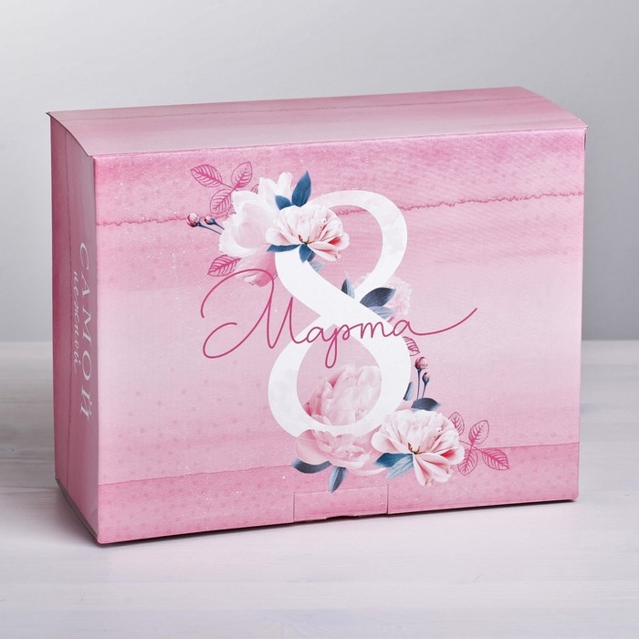 Коробка‒пенал, упаковка подарочная, «С 8 Марта!», 30 х 23 х 12 см Коробка‒пенал, упаковка подарочная, «С 8 Марта!», 30 х 23 х 12 см