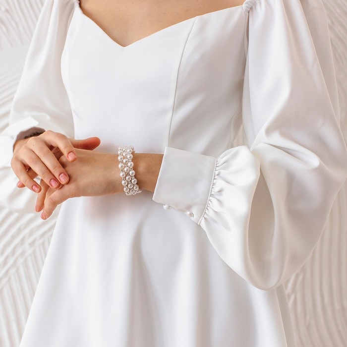 Браслет-пружинка «Жемчужный ряд» 3 ряда, d=6,5 цвет белый в серебре Браслет-пружинка «Жемчужный ряд» 3 ряда, d=6,5 цвет белый в серебре