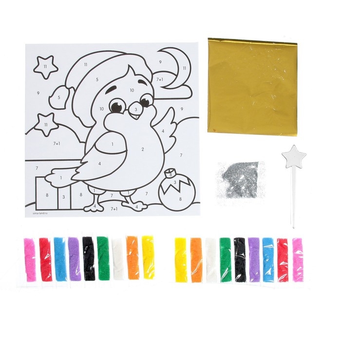 Сияющая фреска на новый год «Снегирь», новогодний набор для творчества Сияющая фреска на новый год «Снегирь», новогодний набор для творчества