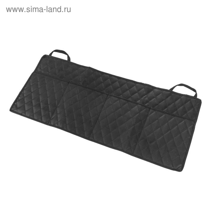 Органайзер на спинку сиденья в багажник Cartage, экокожа, ромб, черный, 95 х 40 см Органайзер на спинку сиденья в багажник Cartage, экокожа, ромб, черный, 95 х 40 см