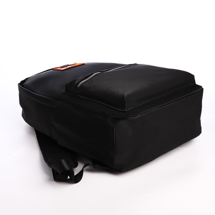 Рюкзак школьный из текстиля на молнии, водонепроницаемый, 4 кармана, цвет чёрный/оранжевый Рюкзак школьный из текстиля на молнии, водонепроницаемый, 4 кармана, цвет чёрный/оранжевый