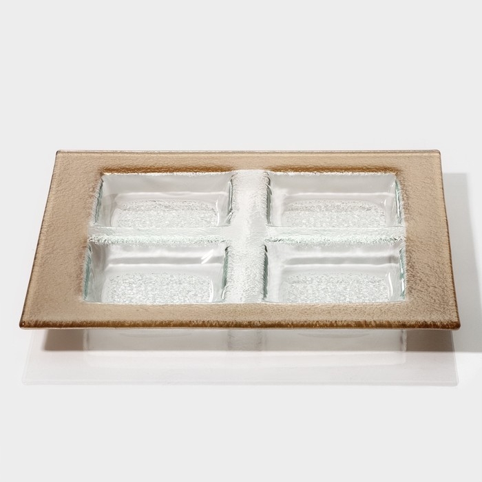 Менажница 4 секции Magistro «Сияние», 25×25×2 см, цвет золотой Менажница 4 секции Magistro «Сияние», 25×25×2 см, цвет золотой