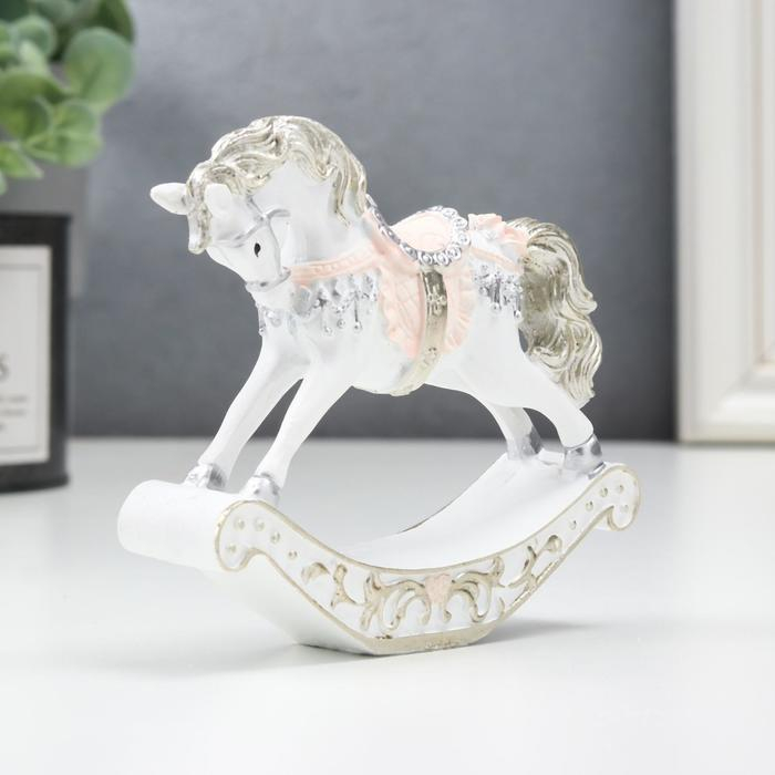 Сувенир полистоун Сувенир полистоун "Лошадка-качалка" розово-золотая 9,5х2,5х11,5 см
