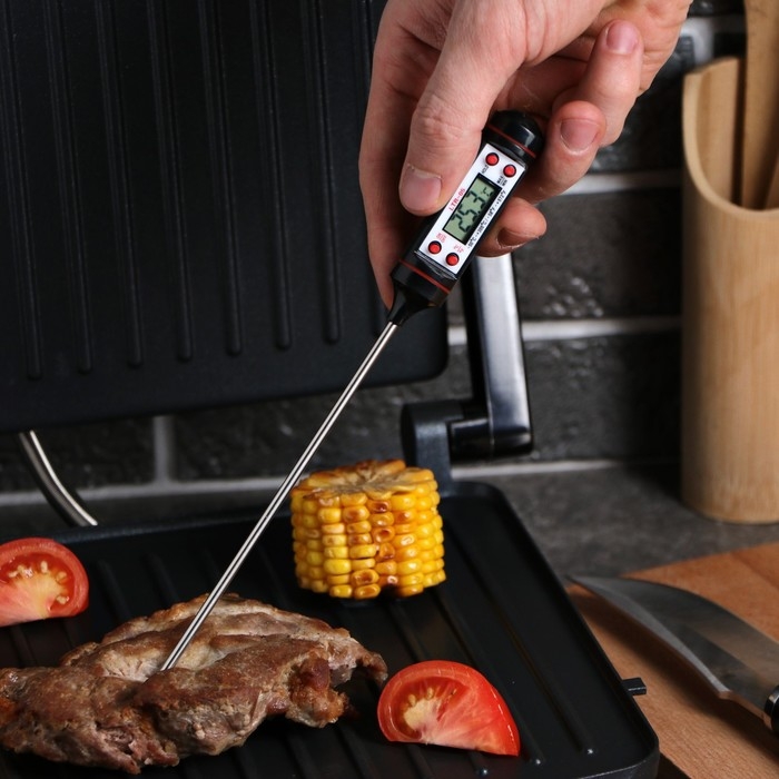 Термометр (термощуп) кухонный Luazon LTR-05, max 300 °C, от LR44, чёрный