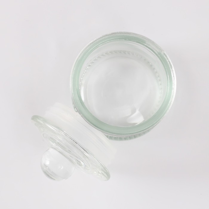 Банка для свечей стекло с крышкой фигурной Банка для свечей стекло с крышкой фигурной "Цилиндр" прозрачная 100 мл 6,6х6,6х8,7 см