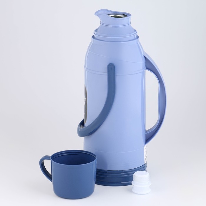 Термос 2 л, со стеклянной колбой, сохраняет тепло 12 ч, микс