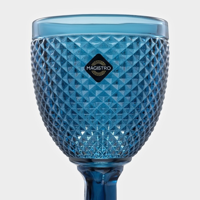 Набор бокалов из стекла Magistro «Вилеро», 280 мл, 2 шт, цвет синий Набор бокалов из стекла Magistro «Вилеро», 280 мл, 2 шт, цвет синий