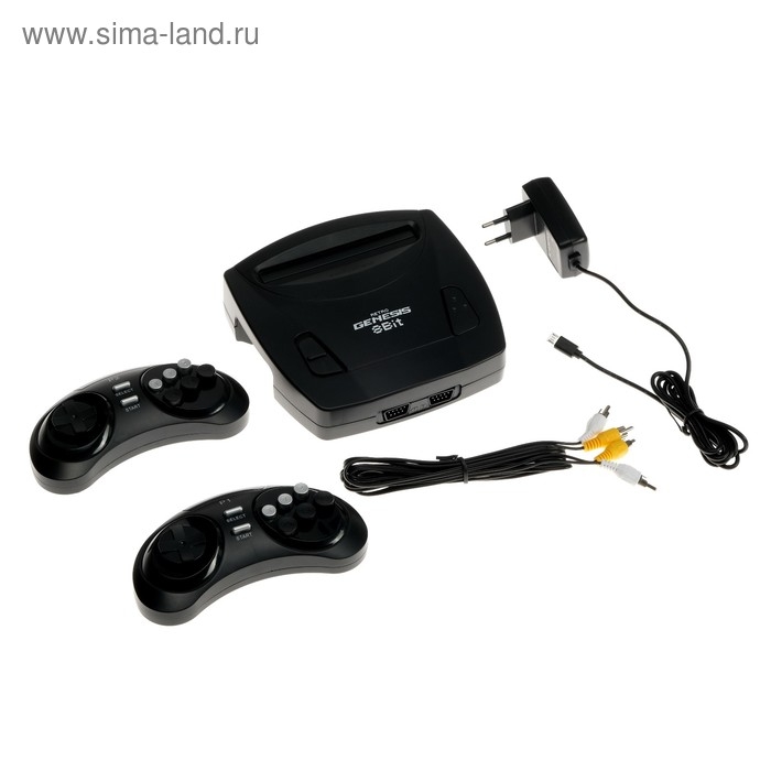 Игровая приставка Retro Genesis 8 Bit Wireless, AV кабель, 2 беспр. джойст., 300 игр, черная