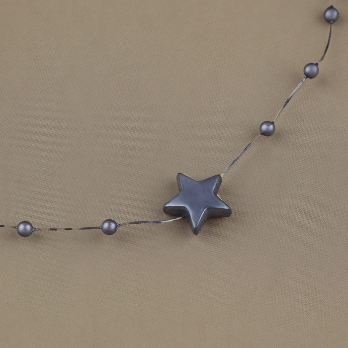 Бусы на леске, «Звёзды», 3/14 мм, 9 ± 0,5 м, цвет серый Бусы на леске, «Звёзды», 3/14 мм, 9 ± 0,5 м, цвет серый