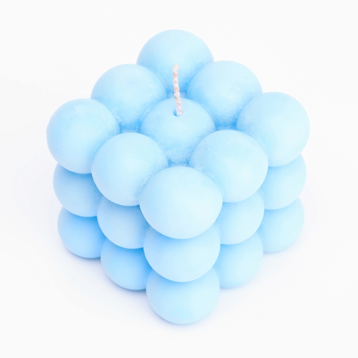 Свеча фигурная  Свеча фигурная "Бабл куб", 6 см, голубая