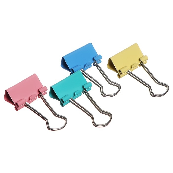 Набор зажимов для бумаг, цветные, 19 мм, 40 штук, 4 цвета, в пластиковой тубе, МИКС, CALLIGRATA Набор зажимов для бумаг, цветные, 19 мм, 40 штук, 4 цвета, в пластиковой тубе, МИКС, CALLIGRATA