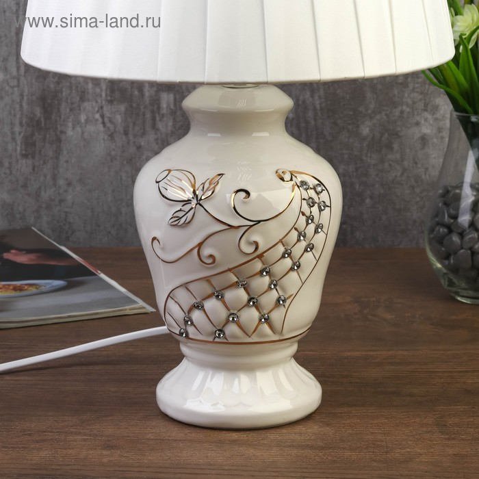 Лампа настольная 7555107TL/1 E14 40Вт белый 24х24х38,5 см RISALUX Лампа настольная 7555107TL/1 E14 40Вт белый 24х24х38,5 см RISALUX