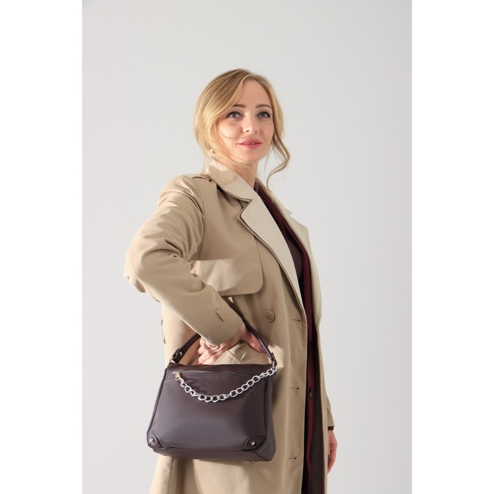 Сумка кросс-боди, отдел на молнии, наружный карман, цвет тёмно-коричневый Сумка кросс-боди, отдел на молнии, наружный карман, цвет тёмно-коричневый