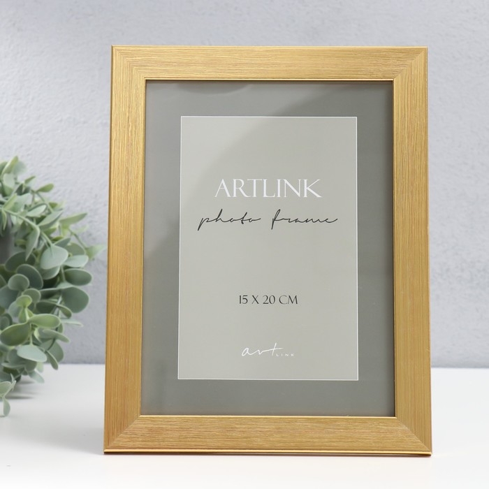 Фоторамка пластик Фоторамка пластик "Zlata" 15x20 см, золотая