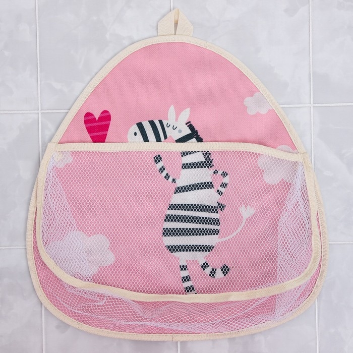 Сетка для хранения игрушек в ванной с петелькой «Зебра» Сетка для хранения игрушек в ванной с петелькой «Зебра»