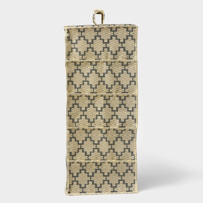 Органайзер подвесной Доляна «Гэтс», 5 отделений, 30×15×70 см, цвет бежевый Органайзер подвесной Доляна «Гэтс», 5 отделений, 30×15×70 см, цвет бежевый