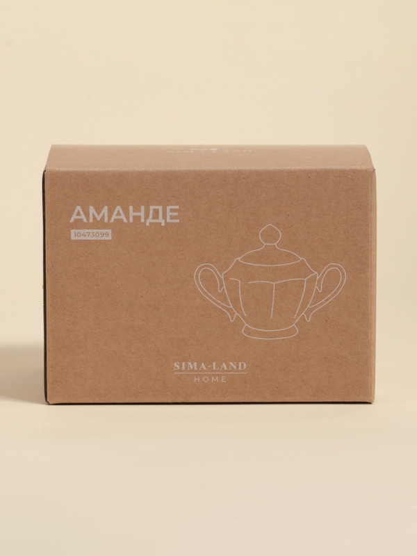 Сахарница SL Home «Аманде», 17×11×12 см, фарфор, белая Сахарница SL Home «Аманде», 17×11×12 см, фарфор, белая