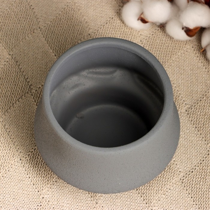 Кашпо - ваза  Кашпо - ваза "Мина" серое с черным, 13х13х11см