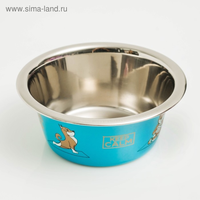 Миска стандартная Миска стандартная "Пижон. Yoga Dog", 450 мл, синяя